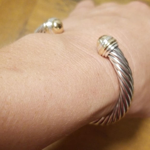 David Yurman Jewelry - David Yurman 7mm Cable Bracelet w/14k Gold Ends